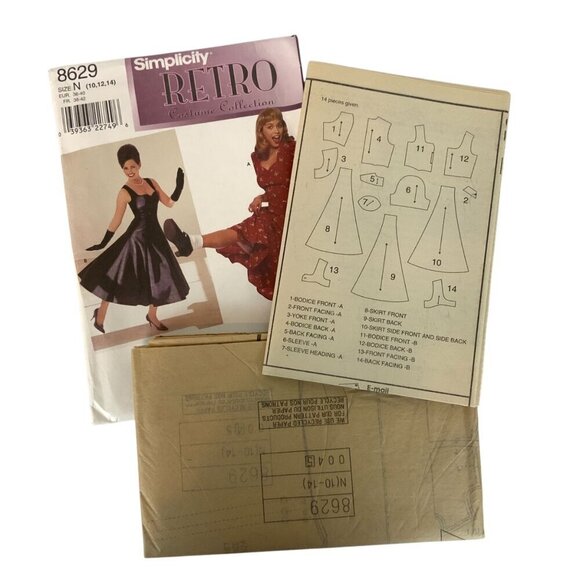 Simplicity 8629 Retro Costume Collection Swing Dress Sewing Pattern Sizes 10-14 - Picture 3 of 4